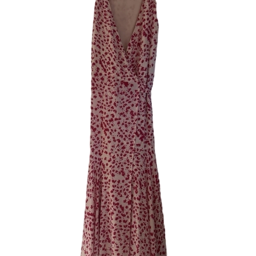 NWT Olivaceous Pink and White Asymmetrica Warped l Maxi Dress - Picture 13 of 14